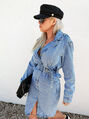 Dámske denim šaty s opaskom*