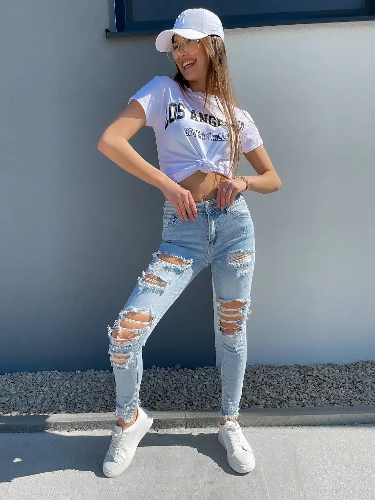 Roztrhané fashion rifle s vysokým pásom+ - next