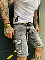 Pánske džínsové bermudy s opaskom+