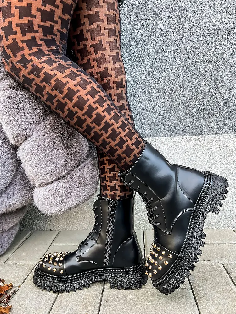 Členkové čižmy zdobené nitmi EMALINE* - next