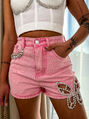 Denim šortky zdobené kamienkami PARYS+