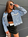 Džínsový kabát zdobený kamienkami NIAH