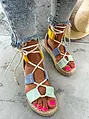 Pestré platformové sandále na viazanie LUXANNA+