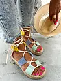 Pestré platformové sandále na viazanie LUXANNA+