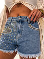 Denim šortky zdobené nitmi ZYVA