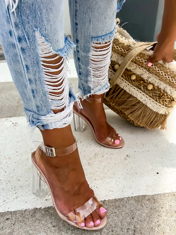 Transparentné sandále MYRLA- - next