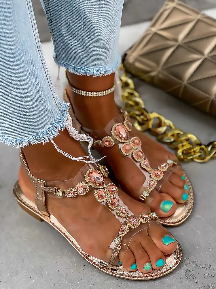 Sandále zdobené kamienkami NAYAMA+