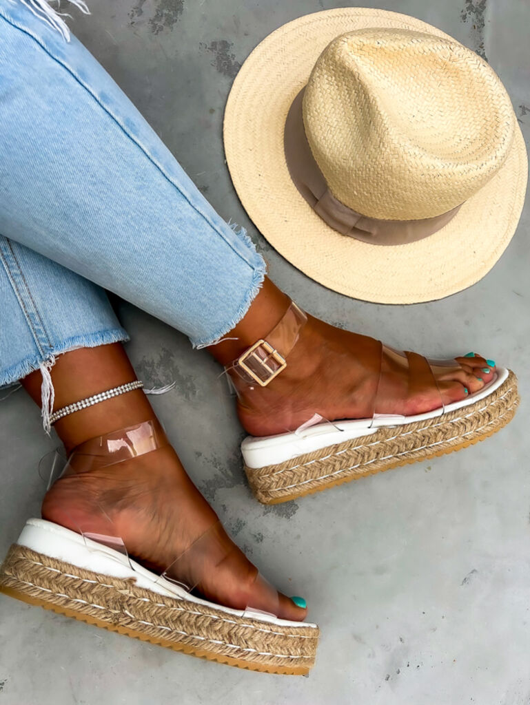 Transparentné sandále espadrilky NEISHA+