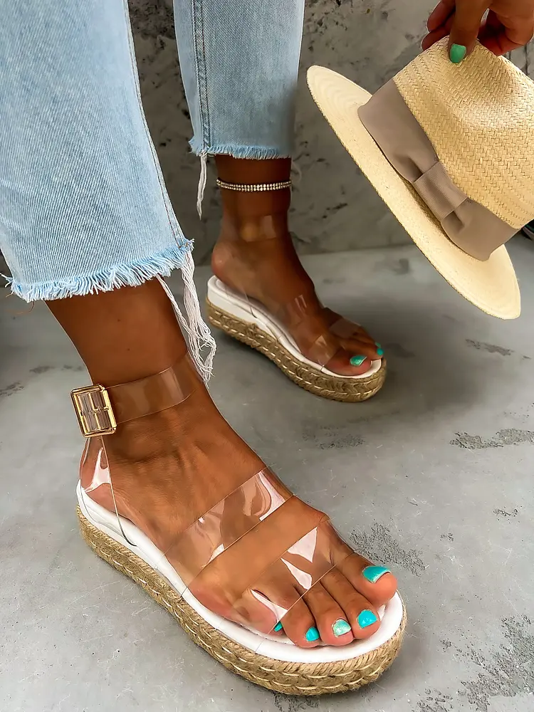 Transparentné sandále espadrilky NEISHA+ - next