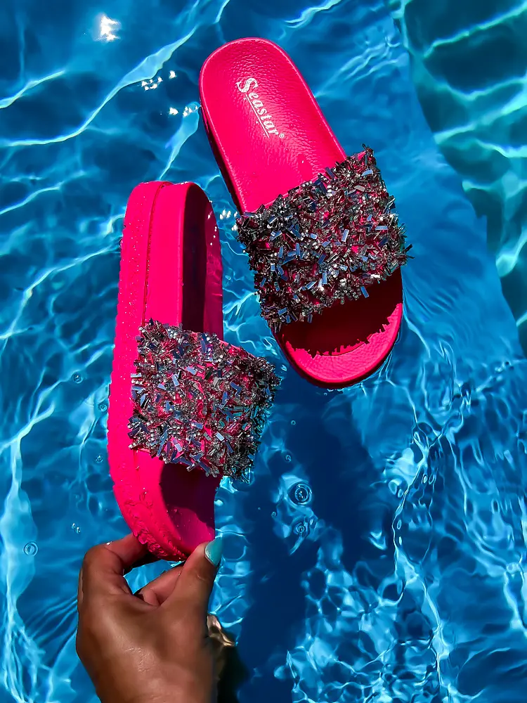 Platformové šľapky zdobené kamienkami RONY- - next