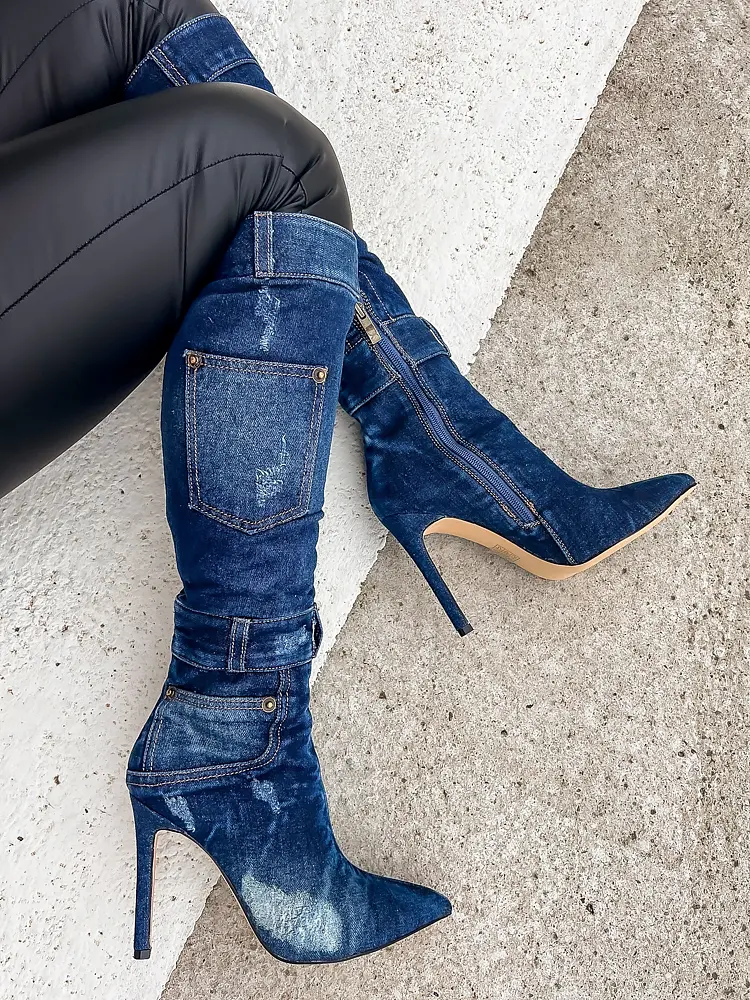 Extravagantné vysoké čižmy VALENTINA-