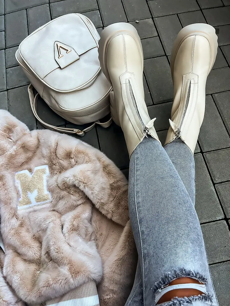 Béžové členkové čižmy PROMISE+ - next