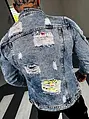 Pánska roztrhaná denim bunda