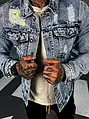 Pánska roztrhaná denim bunda