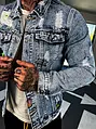 Pánska roztrhaná denim bunda