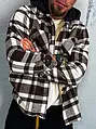 Kockovaná vrchná košeľa s kapucňou 
