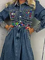 Extravagantné denim šaty YMELIA