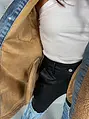 Huňatý kabát TEDDY s denimovými detailmi 