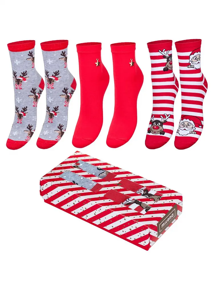 Trojdielny set vianočných ponožiek