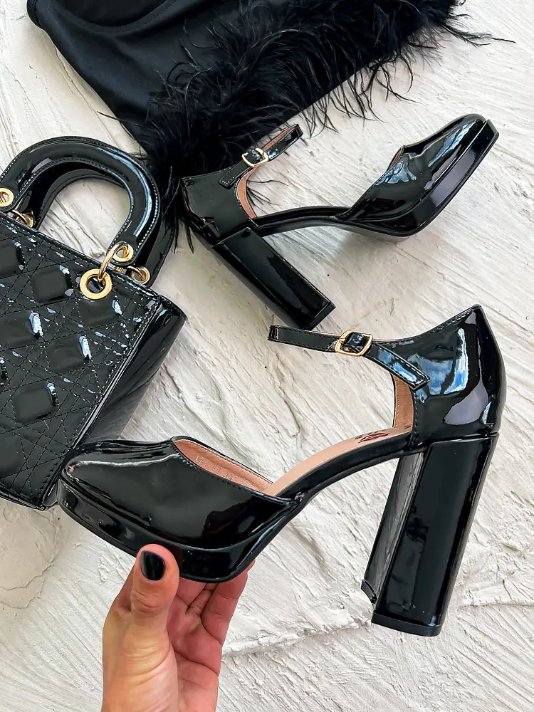 Elegantné lakované sandále MOLLIE-