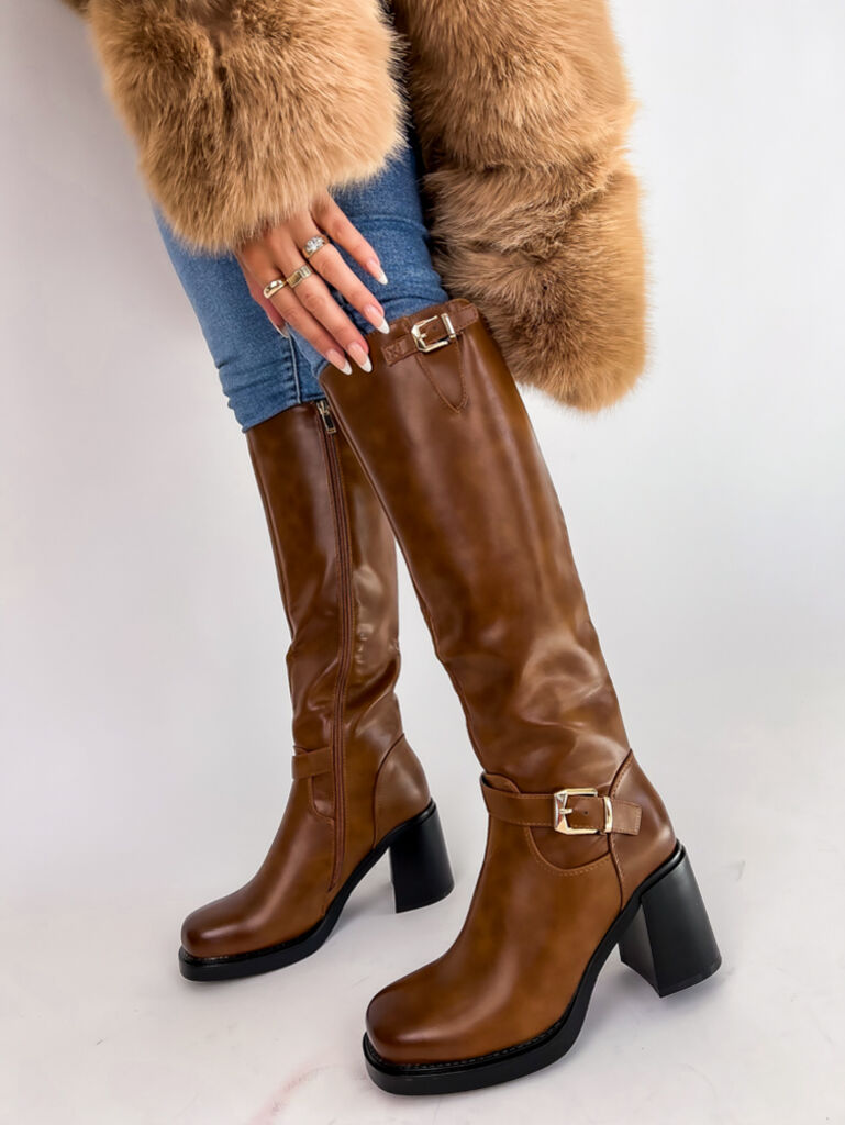 Hnedé vysoké čižmy DOLLYN+