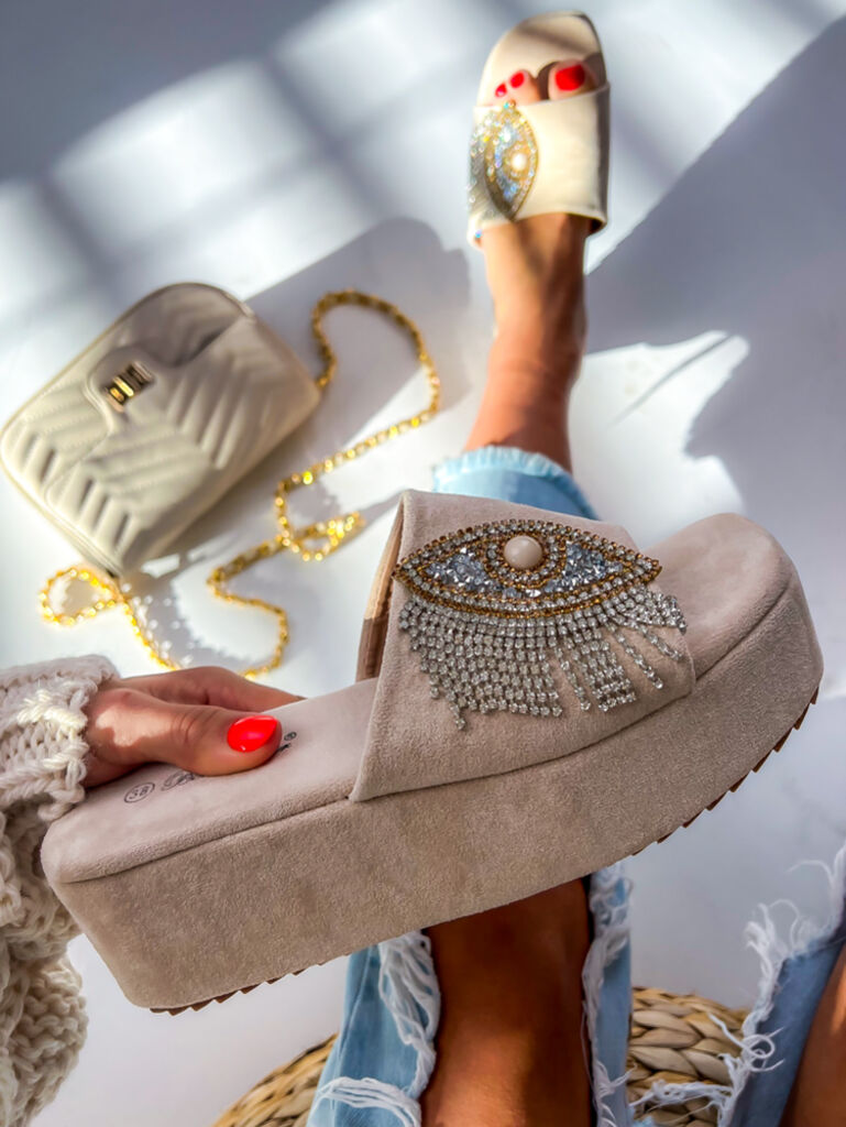 Platformové semišové šľapky HEATHER+ - next