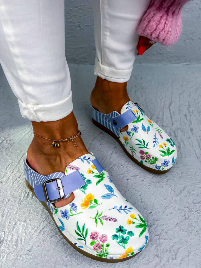 Vzorované zdravotnícke šľapky FLOWER+ - next