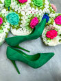 Elegantné zelené lodičky LUCILLE+