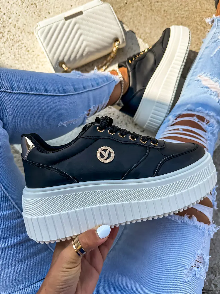 Platformové tenisky so zlatými aplikáciami NIKO- - next