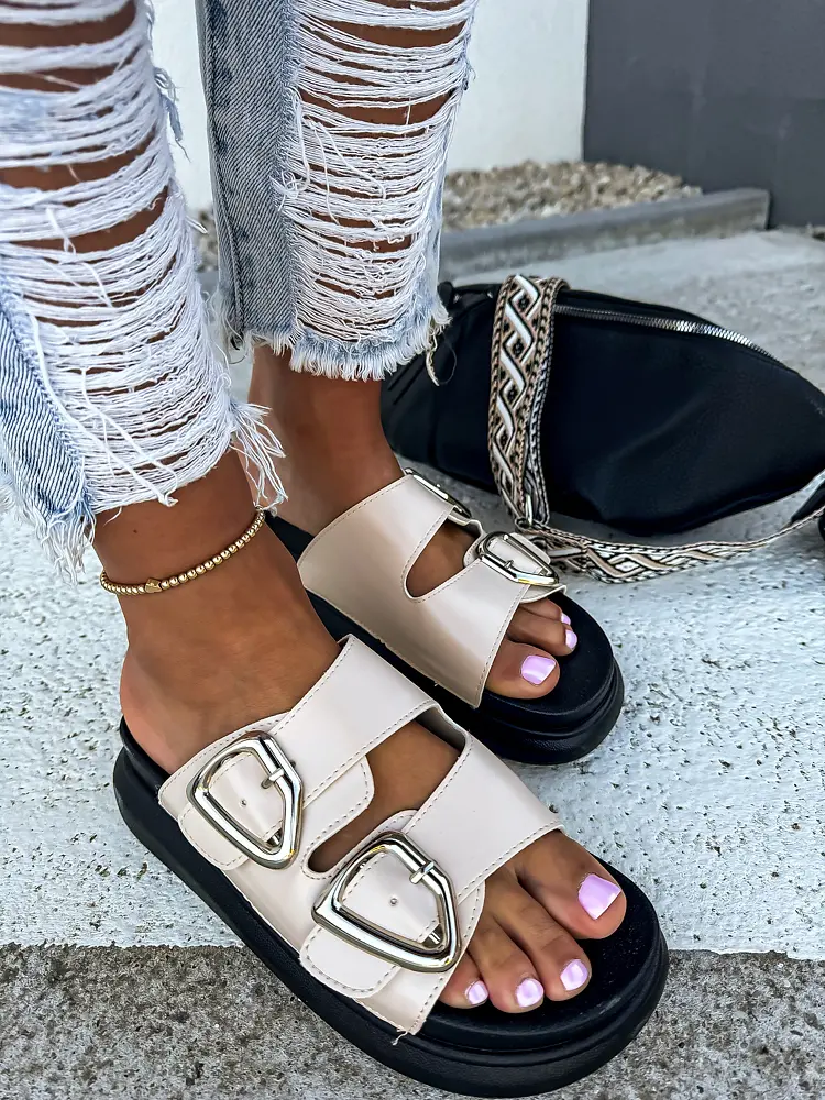 Béžové dámske šľapky FENNIA-