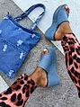 Denim šľapky na platforme CALLANI-