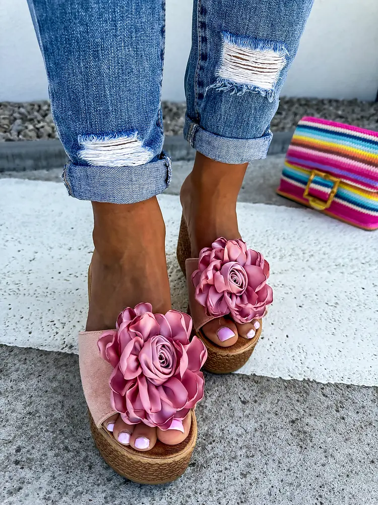 Ružové platformové šľapky KAMERON- - next