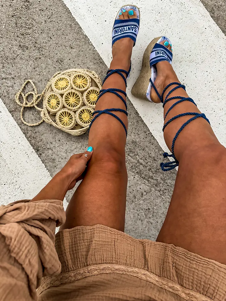 Platformové sandále na viazanie CRISTINA- - next