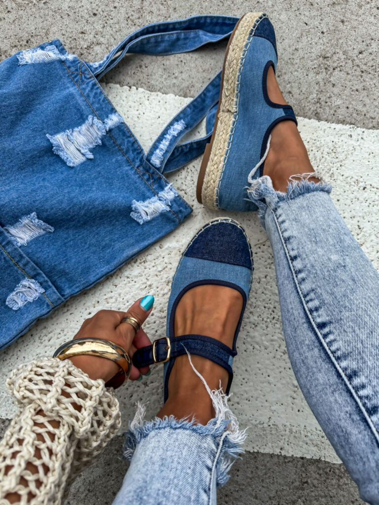 Denim sandálové espadrilky AMERICA+