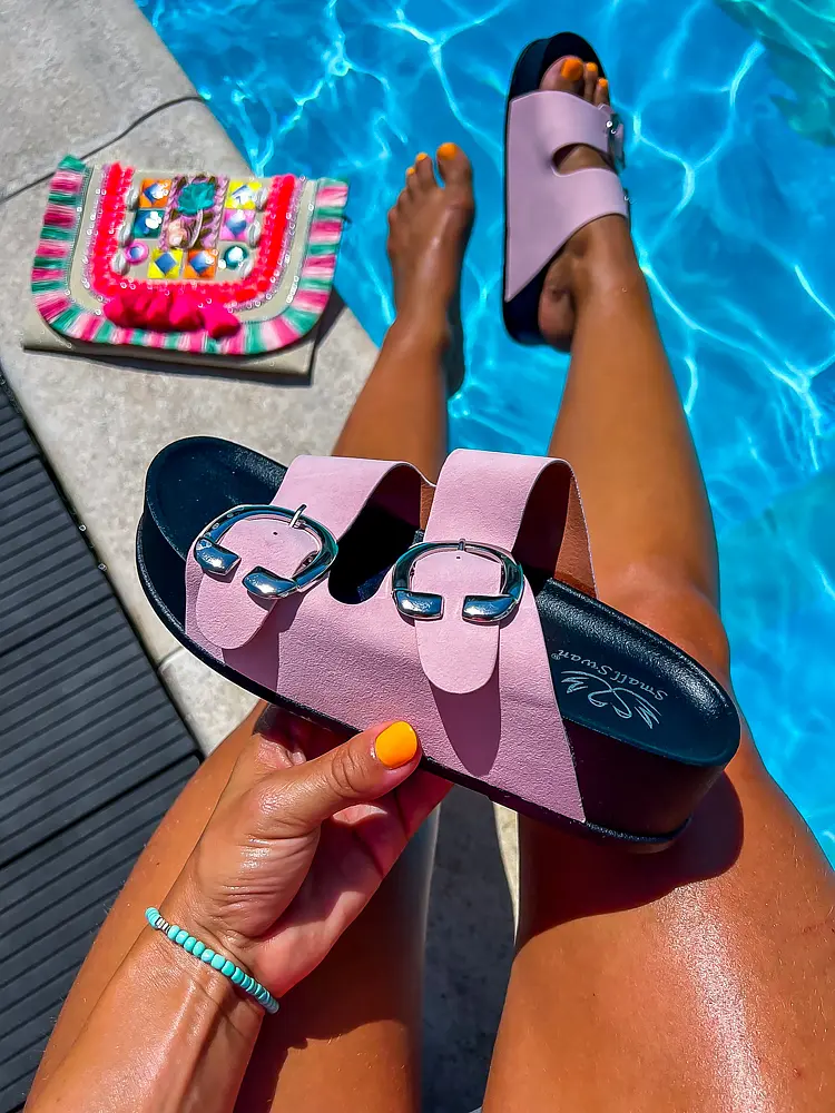 Baby pink platformové šľapky VANDA-