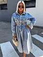 Extravagantné denim šaty YMELIA