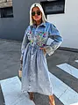 Extravagantné denim šaty YMELIA