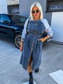 Dlhé kombinované denim šaty FLYNN+