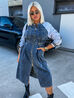 Dlhé kombinované denim šaty FLYNN+