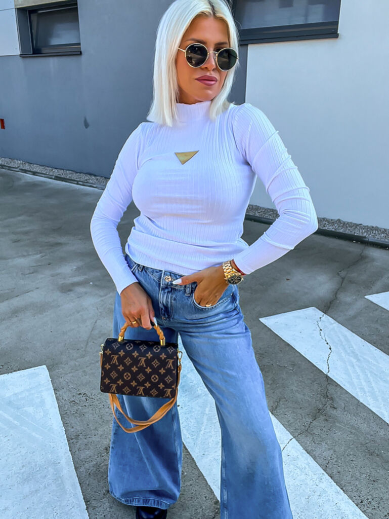 Vrúbkované tričko s dlhým rukávom DENISE+ - next