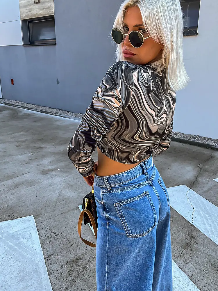 Vzorovaný crop-top ARABELLA+ - next