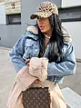 Denim kabát s kožušinkou IRINA