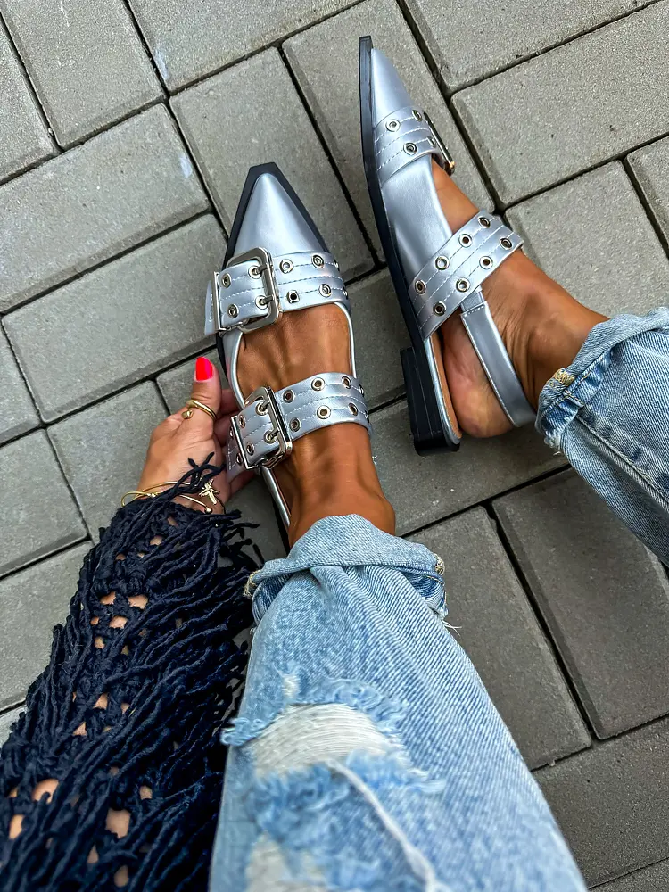 Sandále so striebornými ozdobami GEMINI+ - next