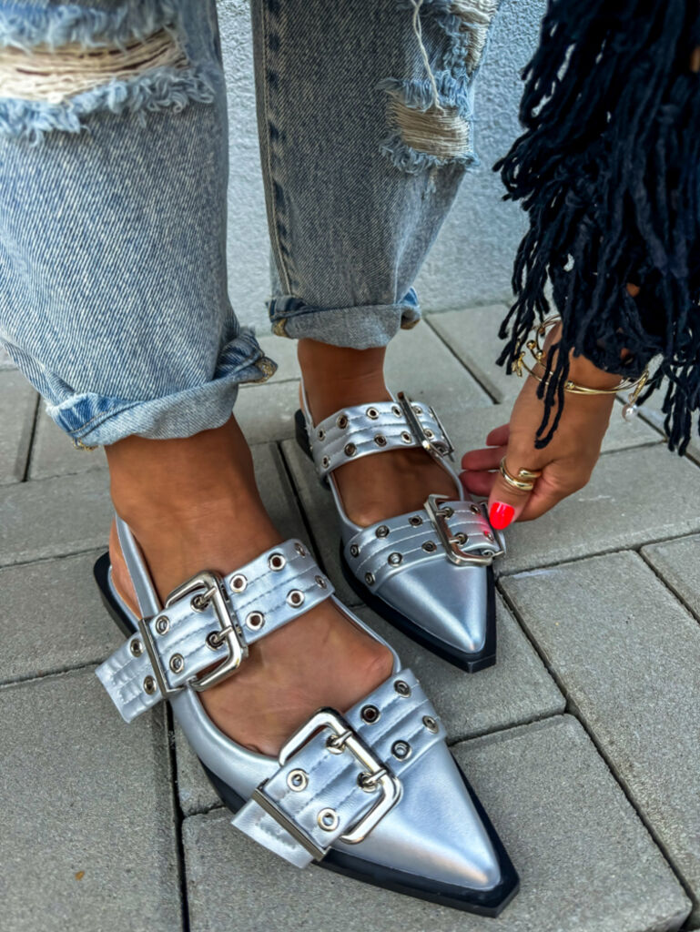 Sandále so striebornými ozdobami GEMINI+