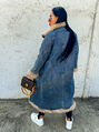 Dlhý denim kabát s kožušinkou ANUSHKA