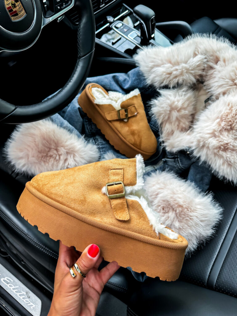 Teplé semišové papuče DAMARIS+