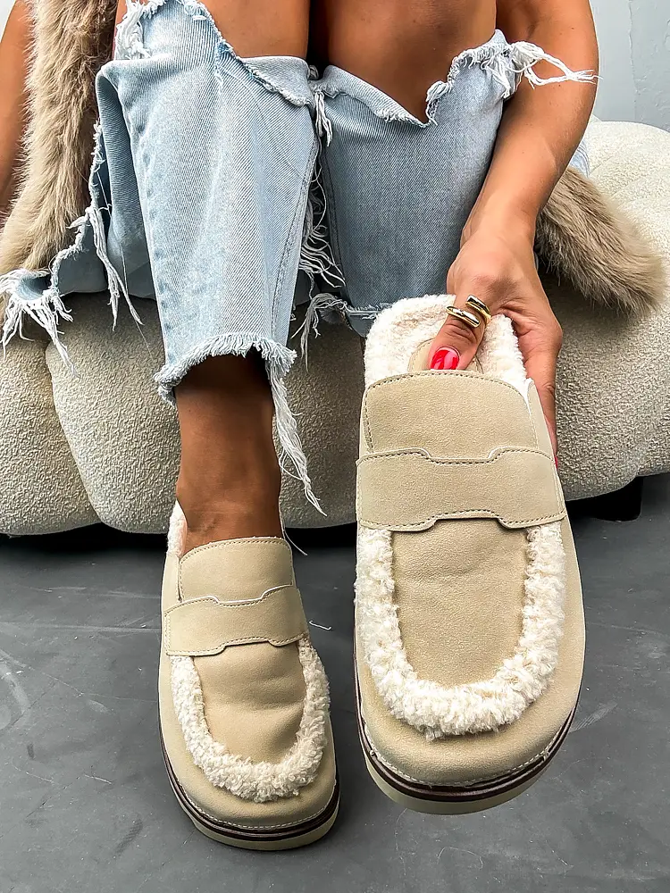 Teplé semišové papuče PAISLEY+