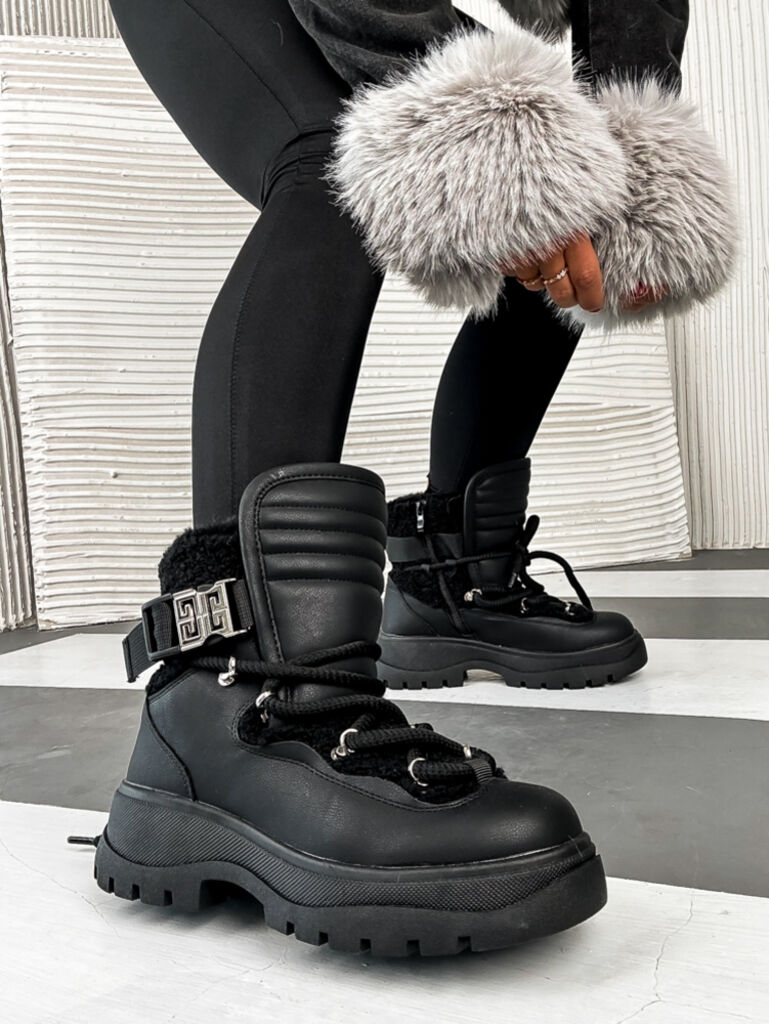 Zateplené členkové šnúrovacie čižmy NAILAH+