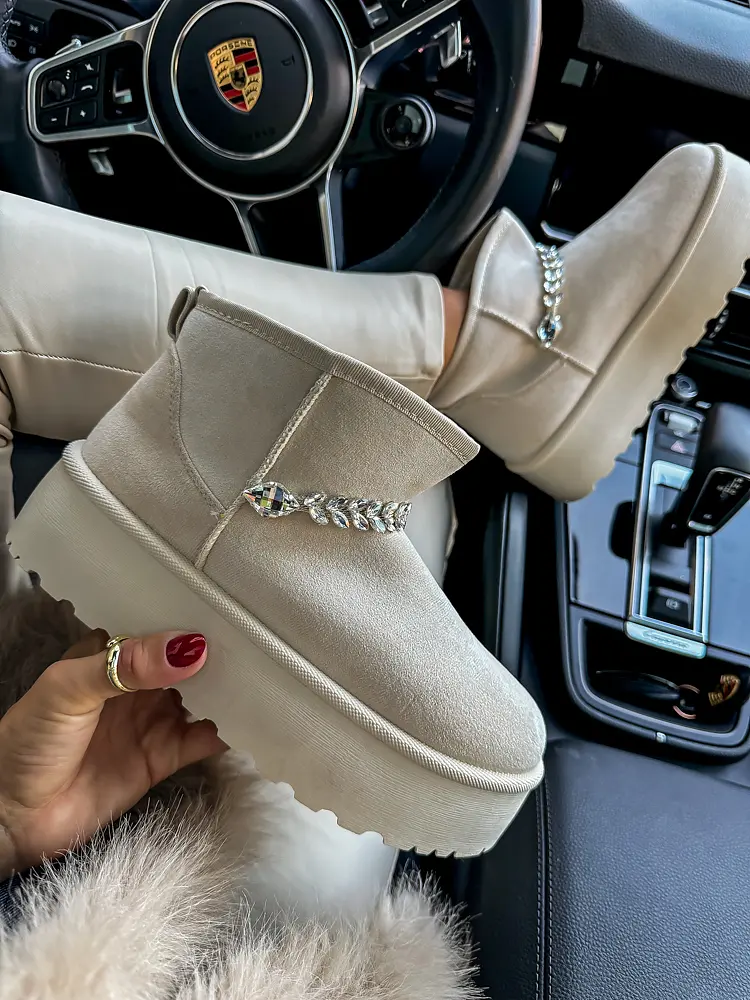 Dámske snehule so striebornou ozdobou YARA-