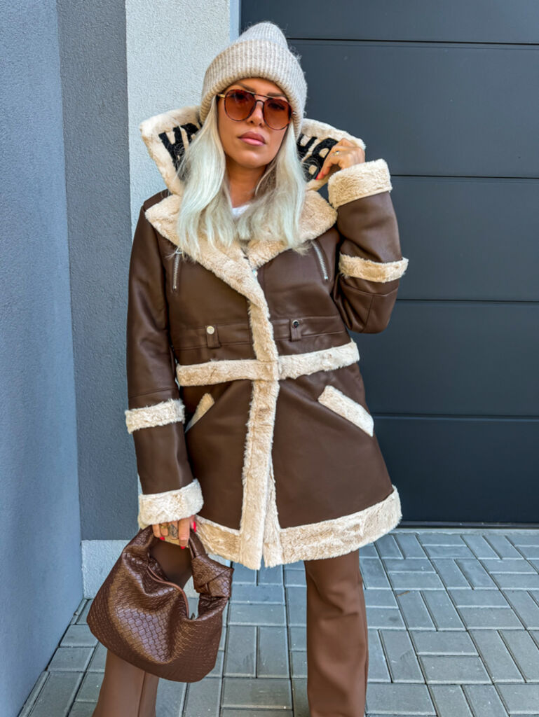 Zateplená koženková bunda BRITA+